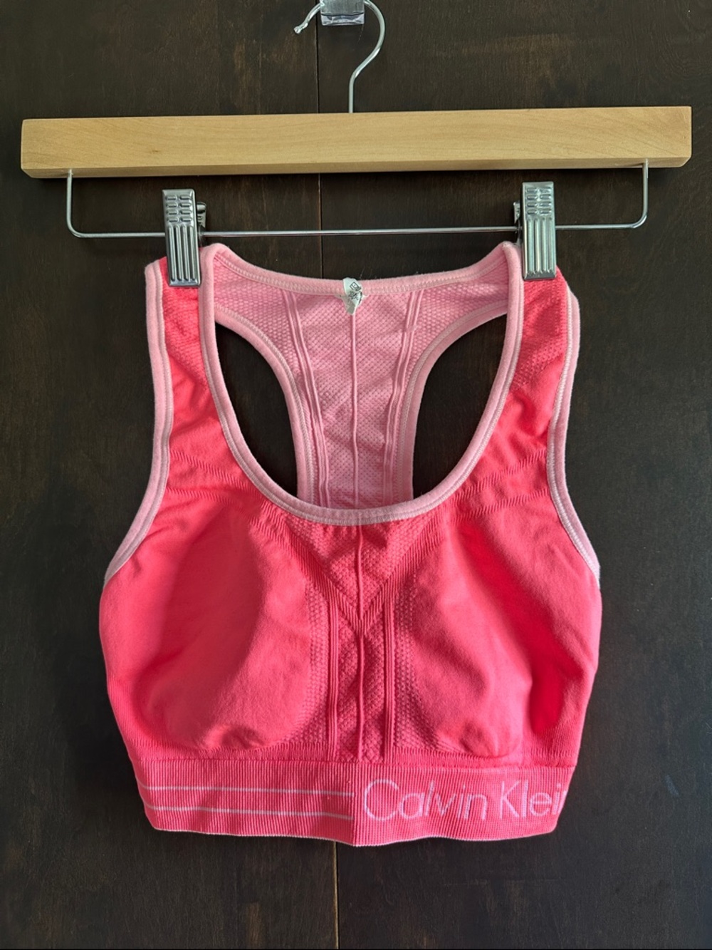 Calvin Klein Coral Pink Racerback Sports Bra